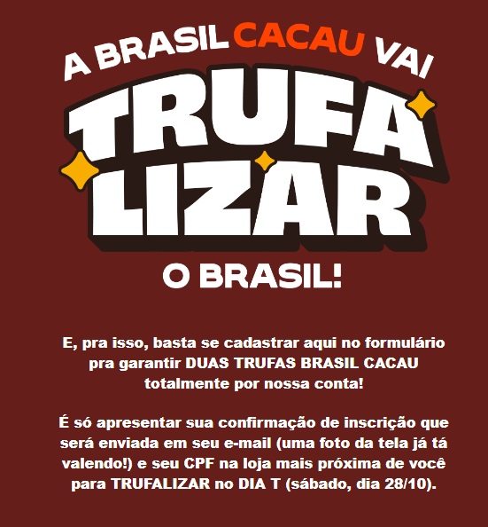 promocao-brasil-cacau Trufas Grátis da Brasil Cacau - Pegue as suas